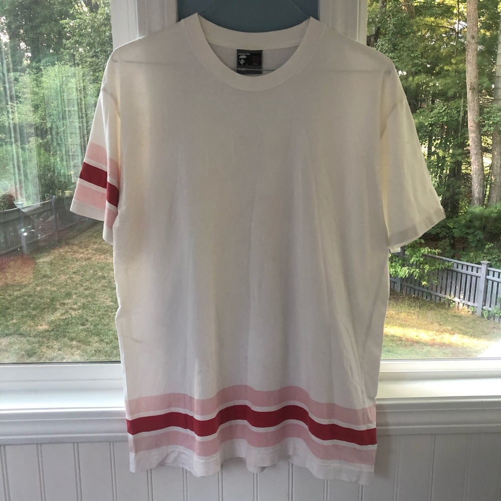 PINK/RED STRIPED BAPE TEE